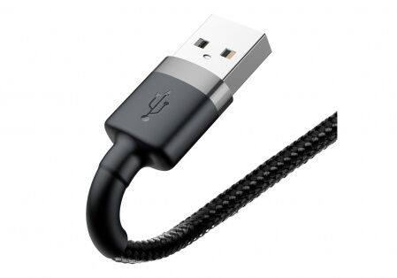 Кабель USB BASEUS Cafule, USB - Lightning, 2.4А, 1 м, серыйчерный - 5