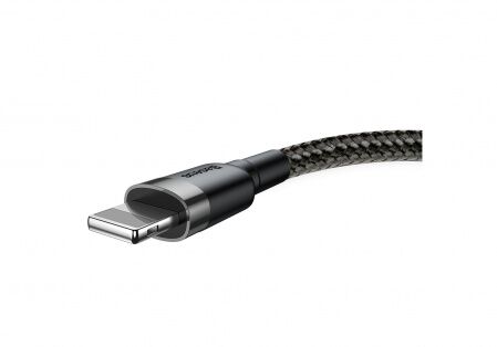 Кабель USB BASEUS Cafule, USB - Lightning, 2.4А, 1 м, серыйчерный - 4