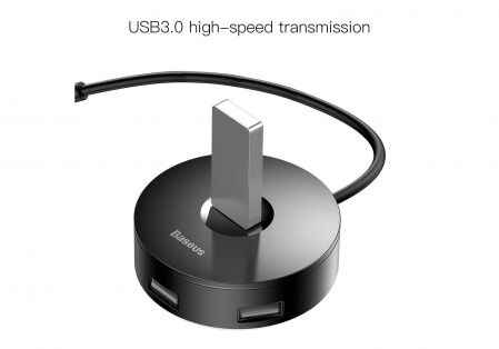 USB-концентратор BASEUS Round Box, Разветвитель, USB - 1xUSB3.0  3xUSB2.0, 1 м, черный - 3