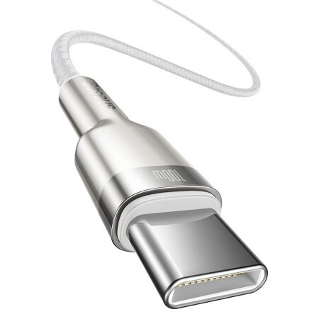 Кабель USB-C BASEUS Cafule, Type-C - Type-C, 5A, 100W, 2 м, белый - 6