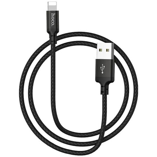 USB кабель HOCO X14 Times Speed Lightning 8-pin, 2м, нейлон (черный) - 1