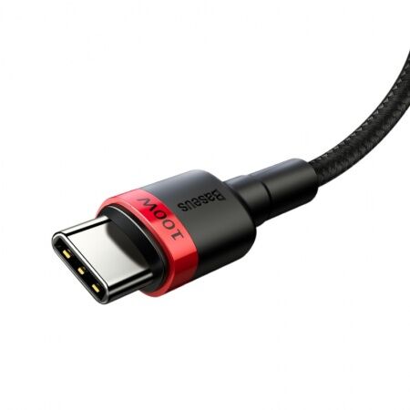 Кабель USB-C BASEUS Cafule, Type-C - Type-C, 5A, 100W, 2 м, красныйчерный - 4