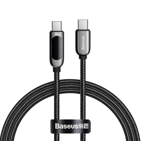 Кабель USB-C BASEUS Display Fast Charging, Type-C - Type-C, 5A, 100W, 1 м, черный - 1