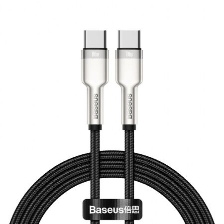 Кабель USB-C BASEUS Cafule, Type-C - Type-C, 5A, 100W, 1 м, черный - 1