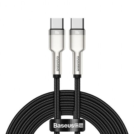 Кабель USB-C BASEUS Cafule, Type-C - Type-C, 5A, 100W, 2 м, черный - 1