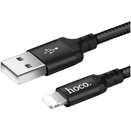 USB кабель HOCO X14 Times Speed Lightning 8-pin, 2м, нейлон (черный) - 2