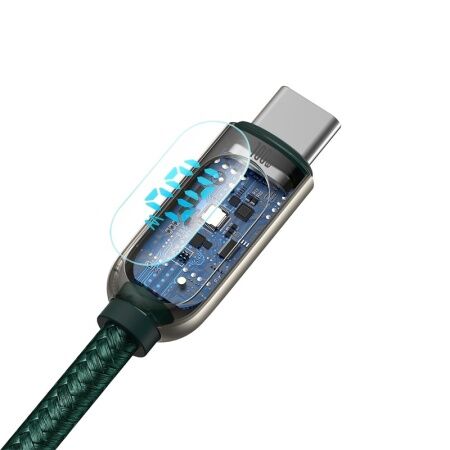 Кабель USB-C BASEUS Display Fast Charging, Type-C - Type-C, 5A, 100W, 1 м, зеленый - 5