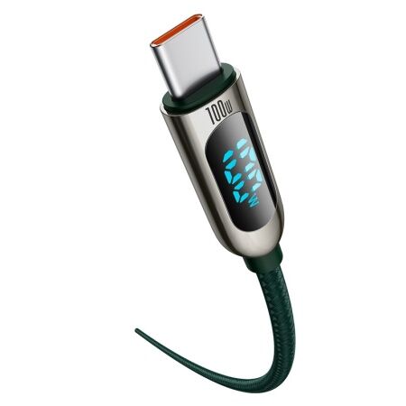 Кабель USB-C BASEUS Display Fast Charging, Type-C - Type-C, 5A, 100W, 1 м, зеленый - 3