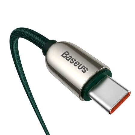 Кабель USB-C BASEUS Display Fast Charging, Type-C - Type-C, 5A, 100W, 1 м, зеленый - 4