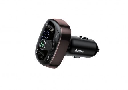 Автомобильное зарядное устройство BASEUS T typed S-09, 2USB, 3.4A, серый, дисплей  Bluetooth, FM - 4