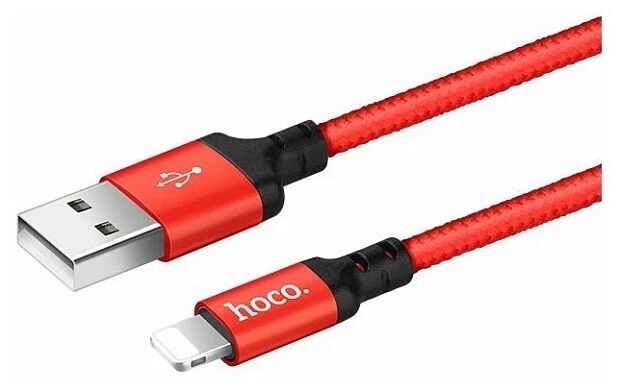 USB кабель HOCO X14 Times Speed Type-C, 2м, нейлон (черный/красный) - 3