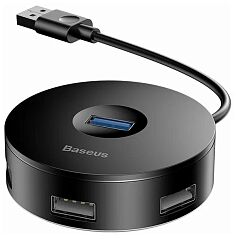 USB-концентратор BASEUS Round Box, Разветвитель, USB - 1xUSB3.0  3xUSB2.0, 1 м, черный
