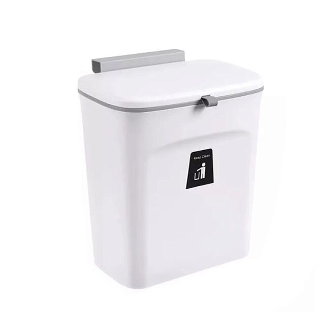 Подвесное мусорное ведро для кухни Six Percent Slider Wall-Mounted Trash Bucket 9L (White) - 7