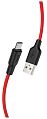 USB кабель HOCO X21 Plus Silicone MicroUSB, 2.4А, 1м, силикон (красный/черный) - фото