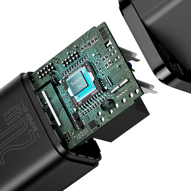 Зарядное устройство BASEUS Super Si USB-C  Кабель Type-C-Lightning, 3A, 20W, черный - 9