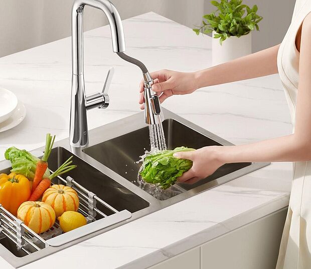 Смеситель для кухни Mijia pull-out kitchen faucet S1 (MJCLSCFLT01DB) - 5