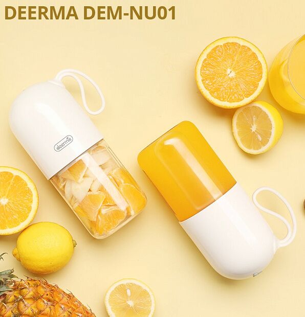Портативный блендер-соковыжималка Deerma Fruit Juicer DEM-NU01 (White) RU - 9