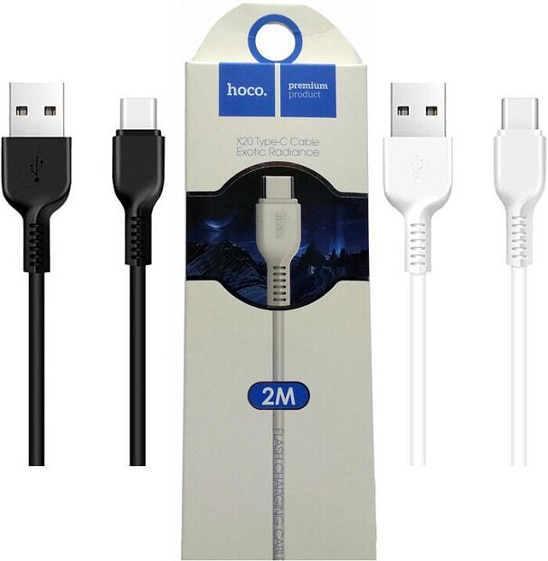 USB кабель HOCO X20 Flash Type-C, 3А, 2м, TPE (белый) - 3