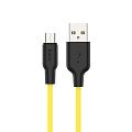 USB кабель HOCO X21 Plus Silicone MicroUSB, 2.4А, 1м, силикон (желтый/черный) - фото
