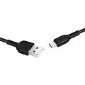 USB кабель HOCO X20 Flash MicroUSB, 2.4А, 1м, TPE (черный) - фото