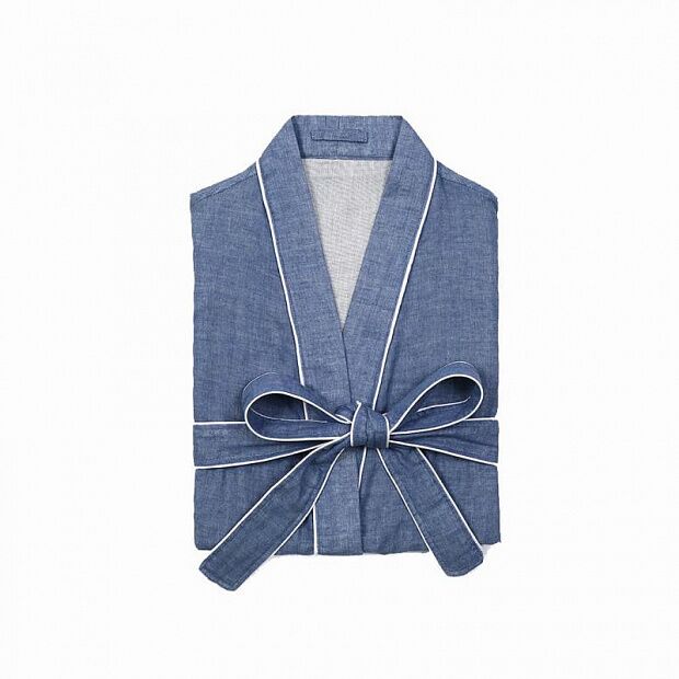 Домашний халат Amain About Juya Cotton Double-Layer Yarn Home Robe (Blue/Синий) - 1