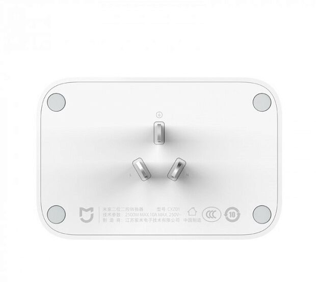 Настенный адаптер Xiaomi Power Strip (MJZHQ2-03QM) 2 розетки (White) EU - 2