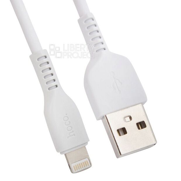 USB кабель HOCO X13 Easy Lightning 8-pin, 2.4А, 1м, TPE (белый) - 1