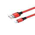 USB кабель HOCO X14 Times Speed Lightning 8-pin, 1м, нейлон (черый/красный) - фото