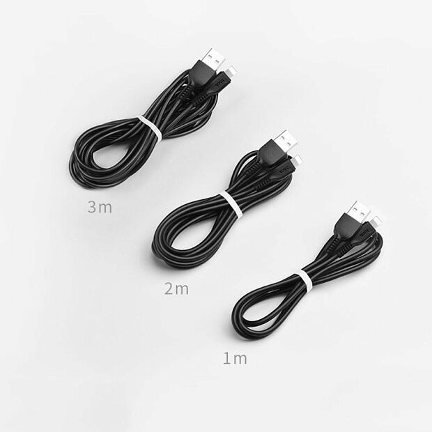USB кабель HOCO X20 Flash Lightning 8-pin, 2.4А, 1м, TPE (черный) - 3