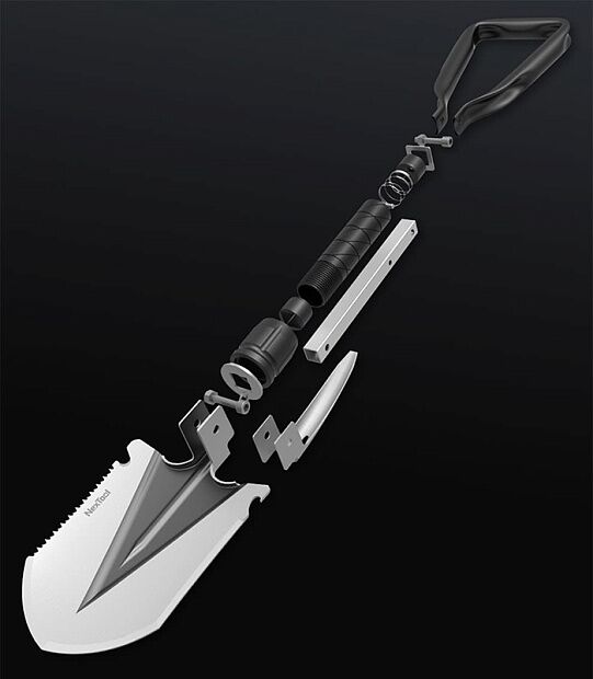 Лопата сапёрная складная 128мм NexTool Multifunctional Folding Shovel (Black) - 3