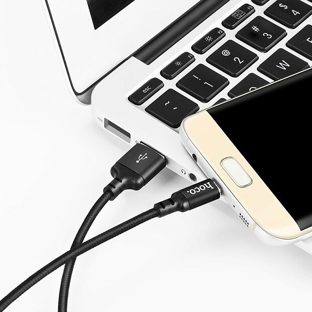USB кабель HOCO X14 Times Speed MicroUSB, 1м, нейлон (черный) - 2