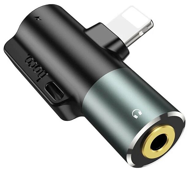 Переходник Hoco LS32 Audio 3.5 мм для разъема Lightning, черный/серый - 2