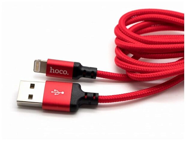 USB кабель HOCO X14 Times Speed Type-C, 2м, нейлон (черный/красный) - 1