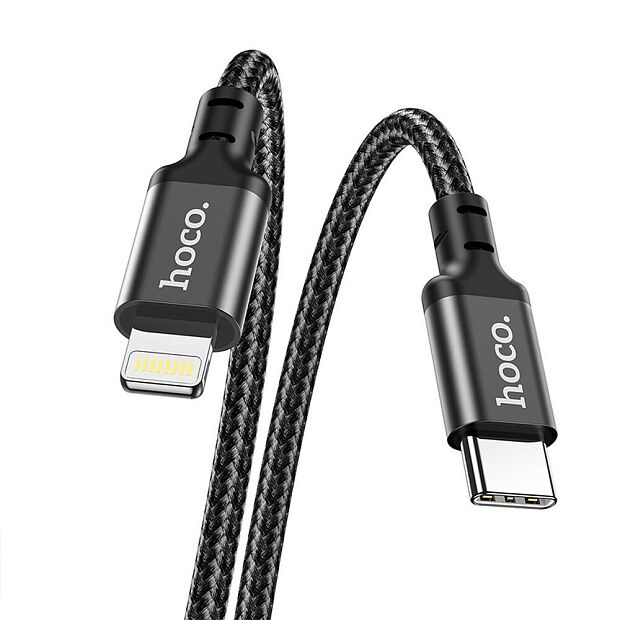 USB кабель HOCO X14 Times Speed Lightning 8-pin, 1м, нейлон (черный) - 1