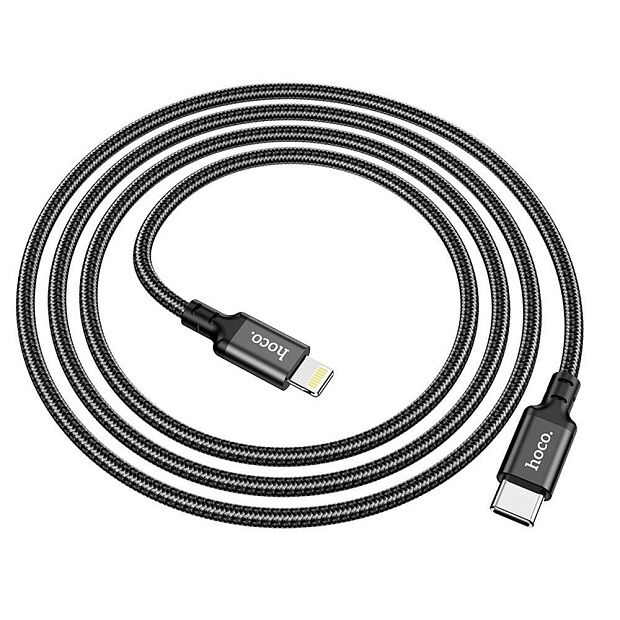 USB кабель HOCO X14 Times Speed Lightning 8-pin, 1м, нейлон (черный) - 2