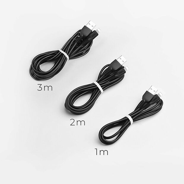USB кабель HOCO X13 Easy Lightning 8-pin, 2.4А, 1м, TPE (чёрный) - 3