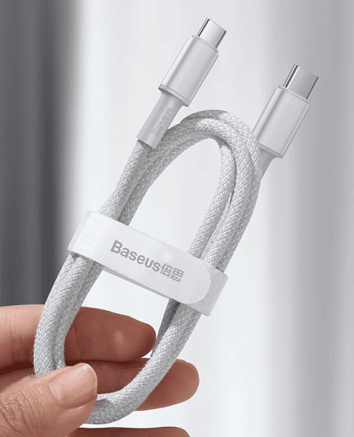 Кабель USB-C BASEUS Display Fast Charging, Type-C - Type-C, 5A, 100W, 1 м, белый - 3