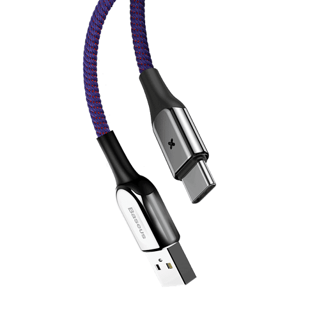 Кабель Baseus X-type Light Cable For Type-C 3A 1m (Purple/Фиолетовый) 