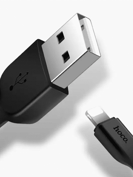 USB кабель HOCO X20 Flash Lightning 8-pin, 2.4А, 2м, TPE (черный) - 6