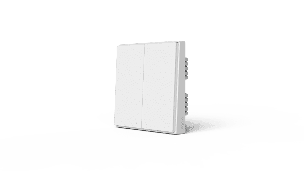 Выключатель настенный (две клавиши) Aqara Wall Switch (без нейтрали) (QBKG03LM) (White) RU - 1