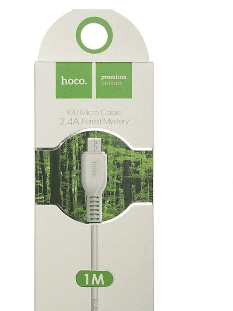 USB кабель HOCO X20 Flash MicroUSB, 2.4А, 1м, TPE (белый) - 2