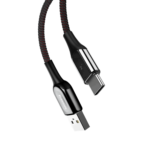 Кабель Baseus X-type Light Cable For Type-C 3A 1m (Black/Черный) 